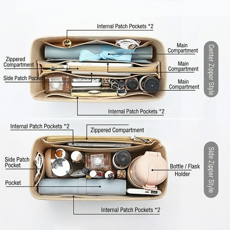 Women Felt Insert Bag Purse Or - Luxury Skincare Brand recension och pris